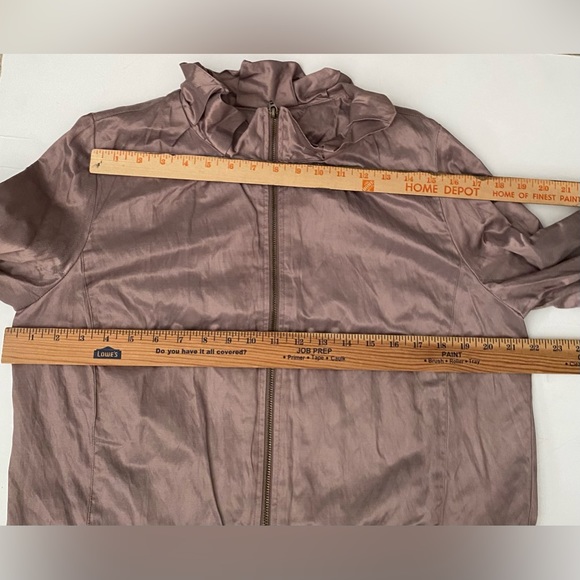 Ruby Rd. Zippered Jacket Shimmer 3/4 Sleeves Spring blazer Jacket lightweight - Picture 4 of 8